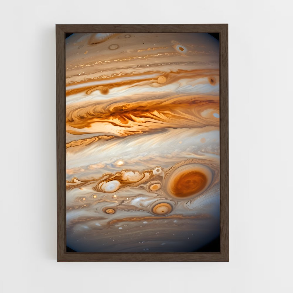 Poster Jupiter mystérieuse tempête rouge – affiche Système solaire (vue 5)